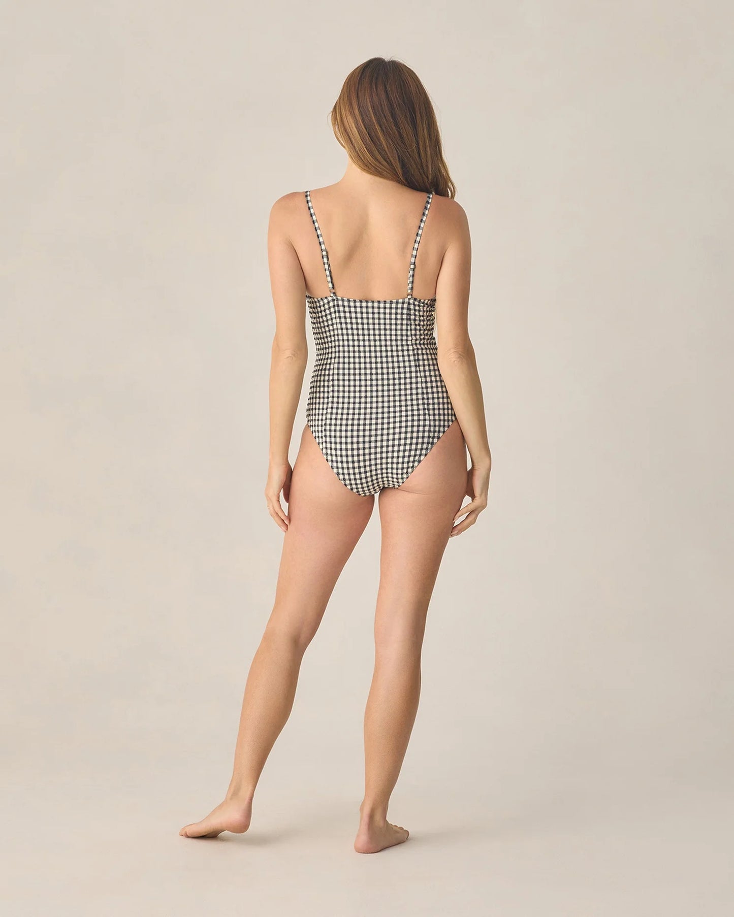 Women's Underwire One-Piece Black Gingham