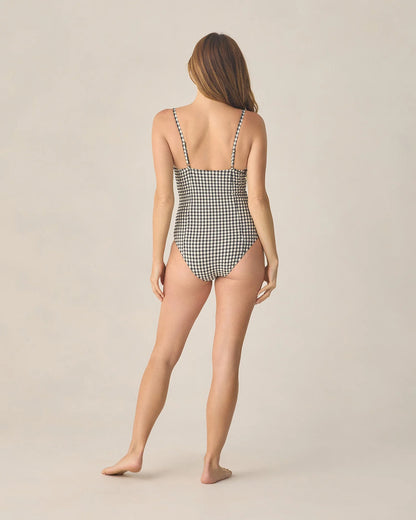 Women's Underwire One-Piece Black Gingham