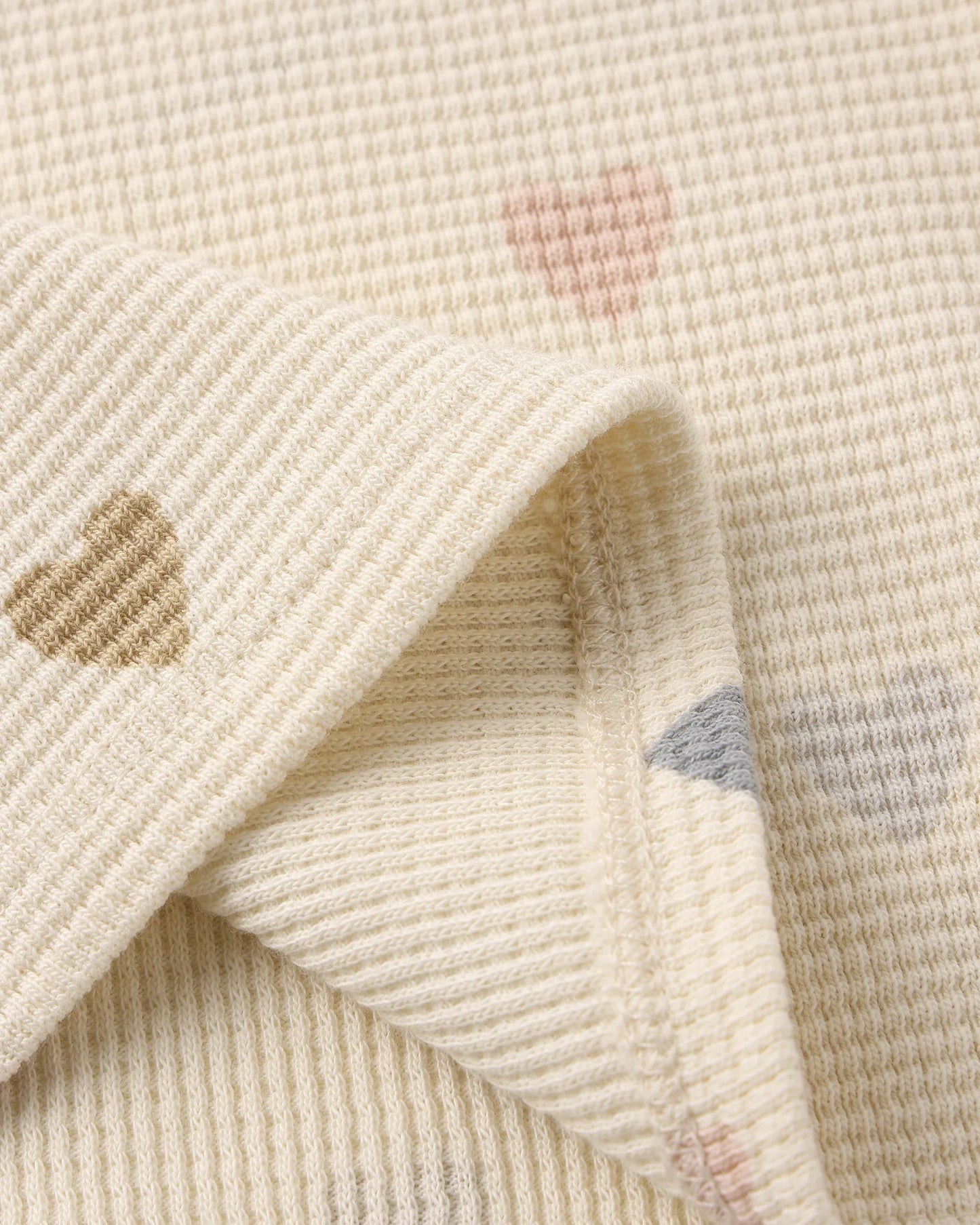 Waffle Tee + Short Set Confetti Hearts