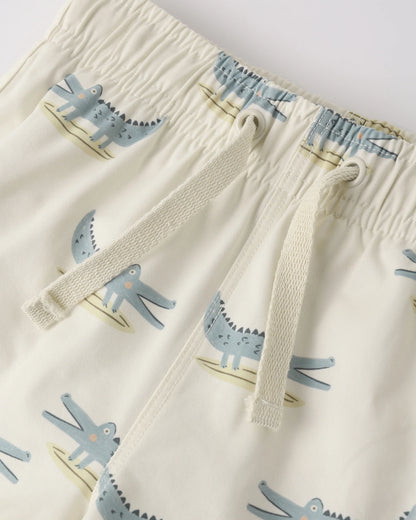 Swim Trunk Alligators + Short Sleeve Rashguard Sea Green