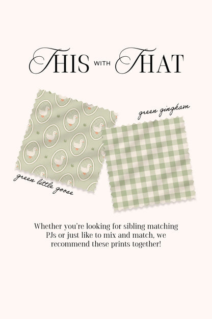 Green Little Goose Zipper Romper