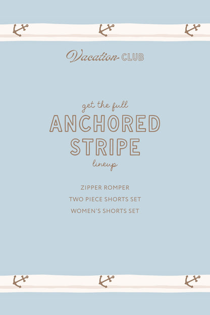 Anchored Stripe Two Piece Short Set