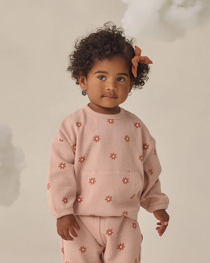 Waffle Sweater Set Pink Daisy