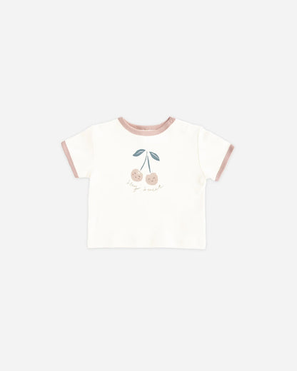 Ringer Tee Cherry + Play Short Blush