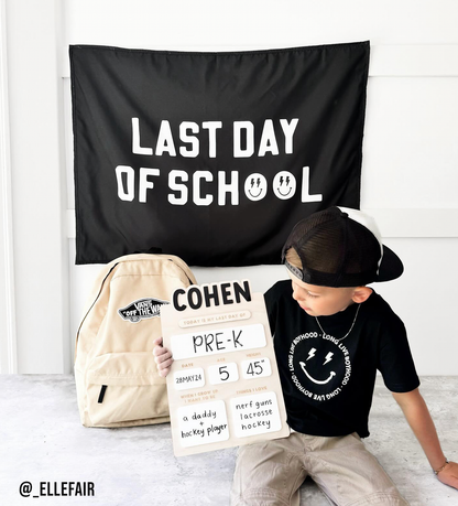 First / Last Day of School (Black) Reversible Banner Kids