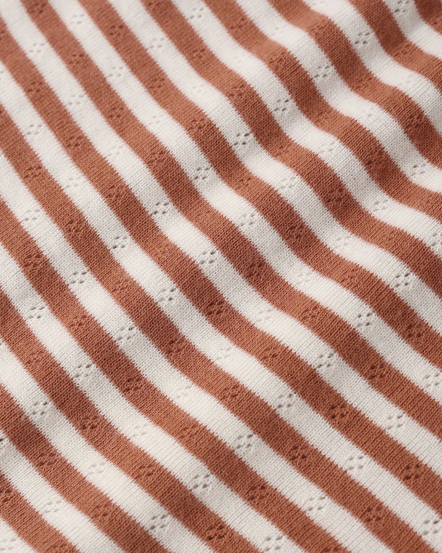 Pointelle Tee + Short Set-Poppy Stripe