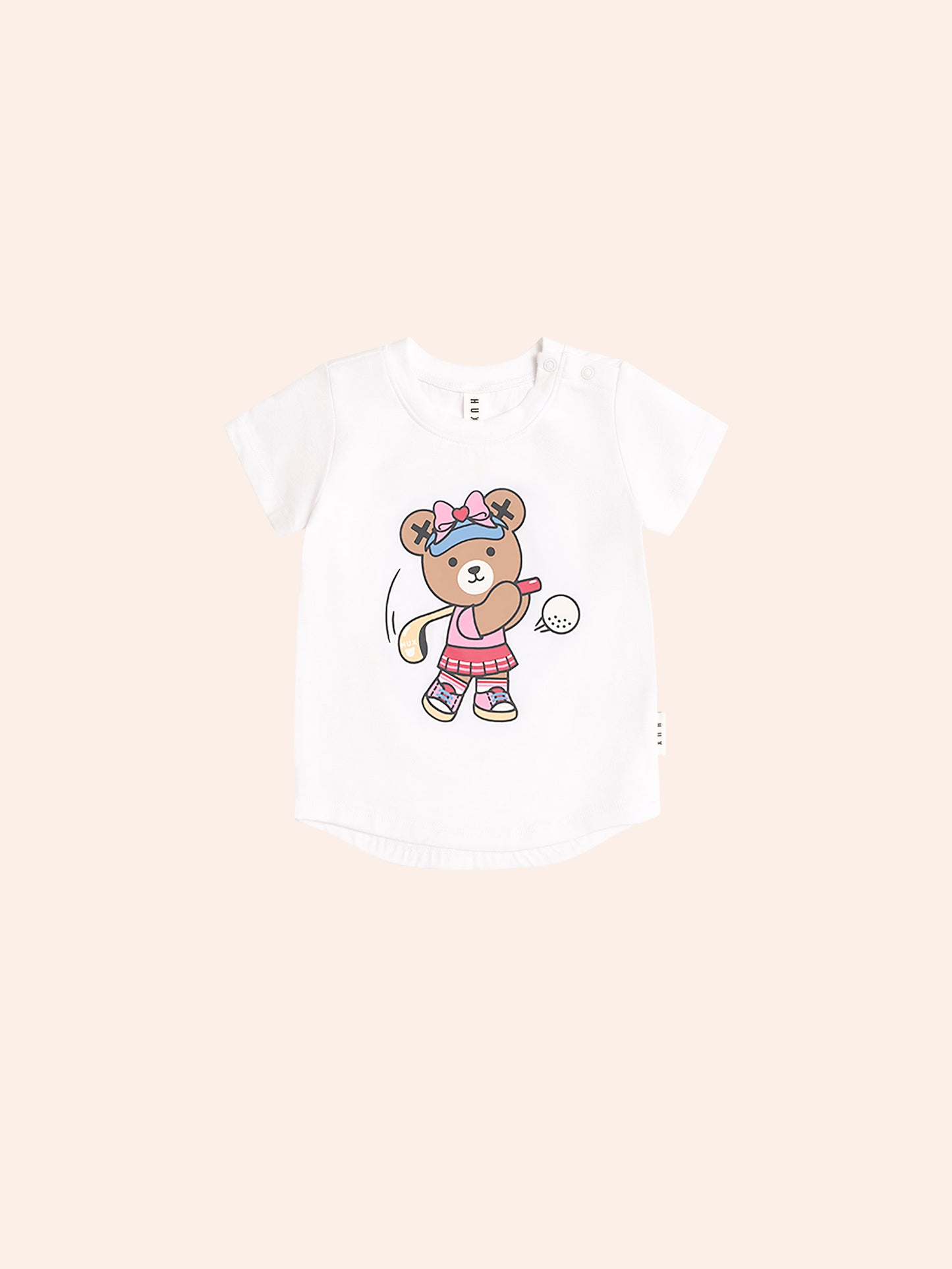 Golfer Huxette Tee + Strawberry Rib Bike Short Set