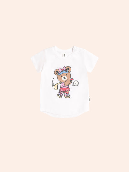 Golfer Huxette Tee + Strawberry Rib Bike Short Set