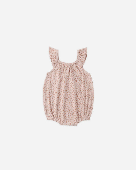 Ribbed Ruffle Romper Posy