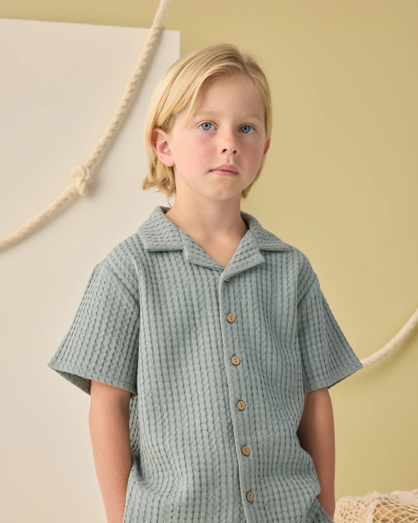 Lapel Collar Shirt Sea Green