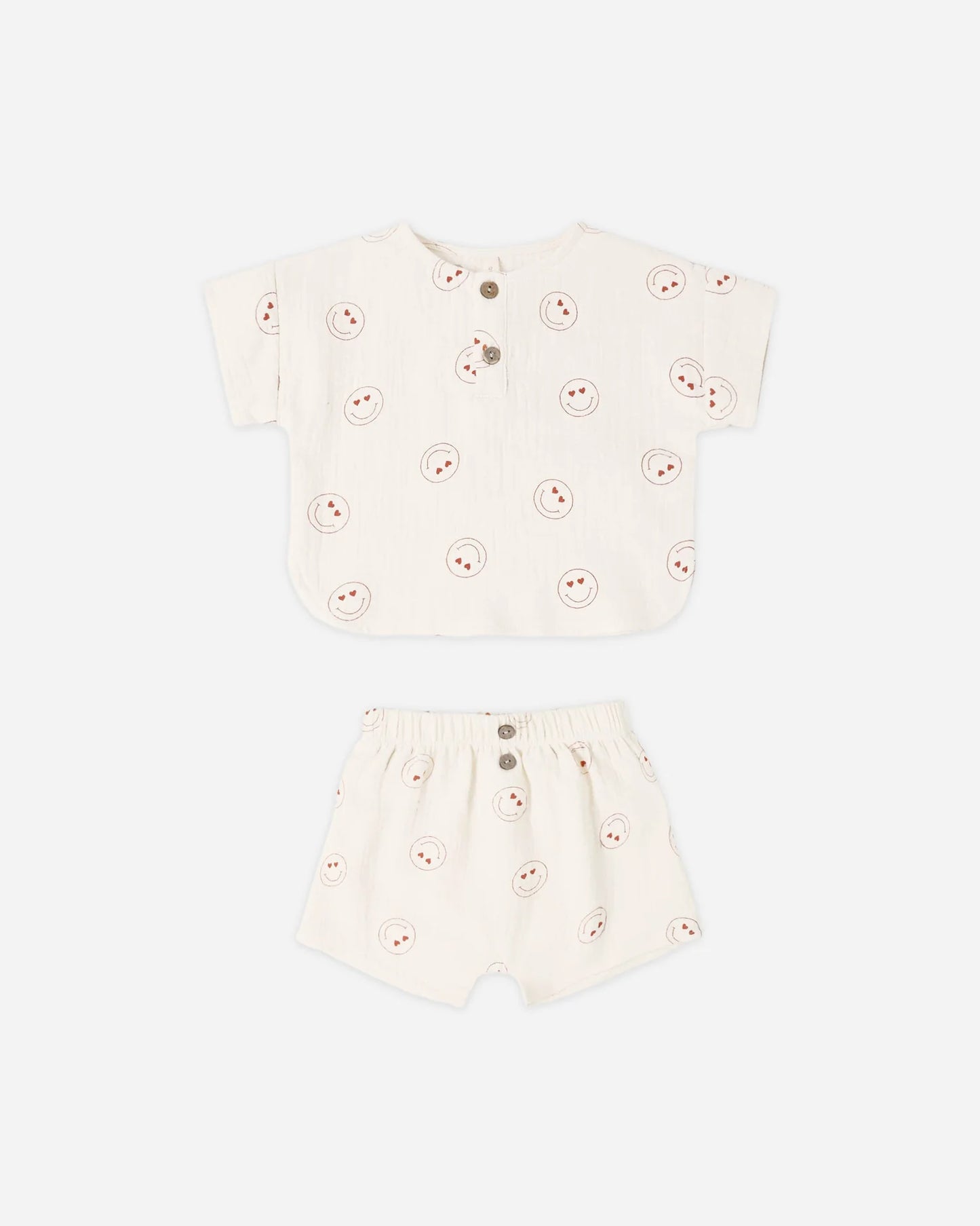 Woven Boxy Top + Short Set Heart Eyes