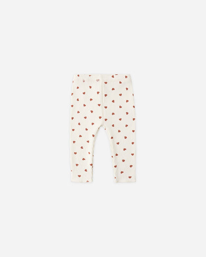 Side Snap Bodysuit Red Hearts + Legging Set