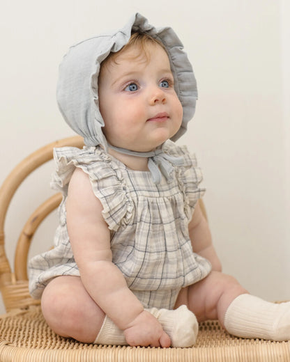 Maya Romper Blue Plaid