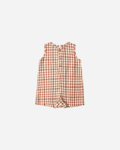 Maverick Romper Poppy Gingham