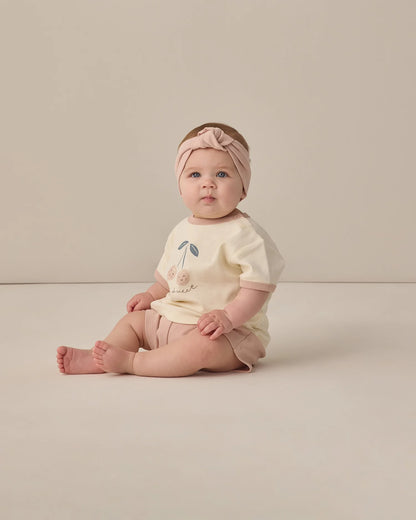 Ringer Tee Cherry + Play Short Blush