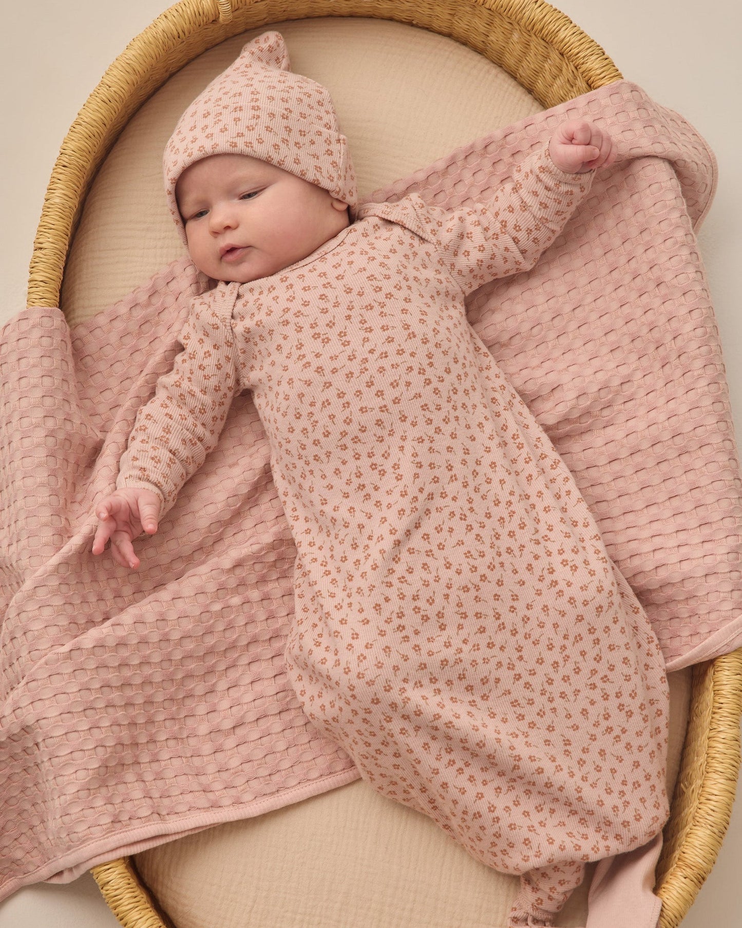 Knotted Baby Gown + Hat Set Posy