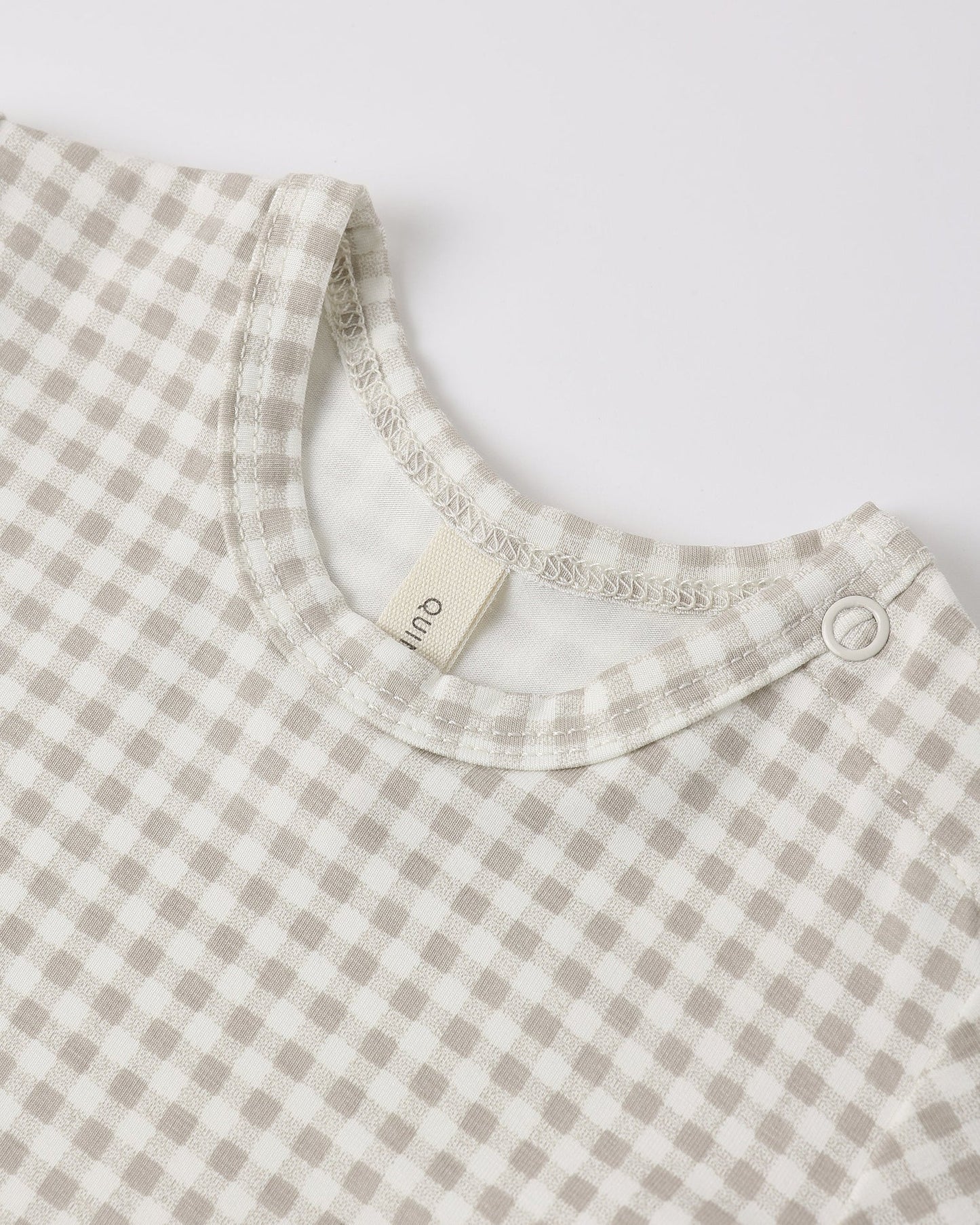 Bamboo Short Sleeve Bodysuit Oat Gingham
