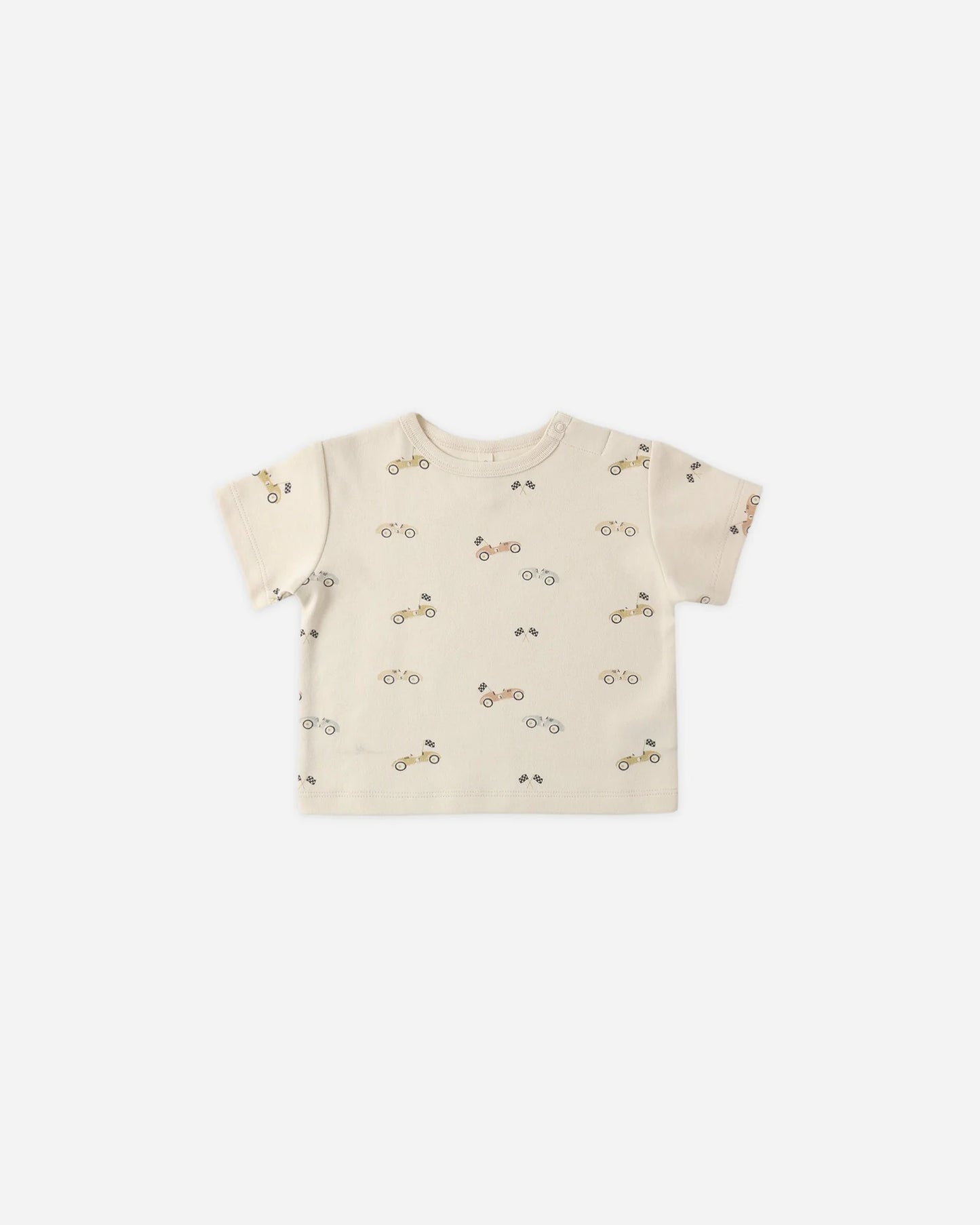 Boxy Tee Race Car + Play Short Sky