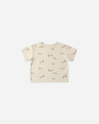 Boxy Tee Race Car + Play Short Sky