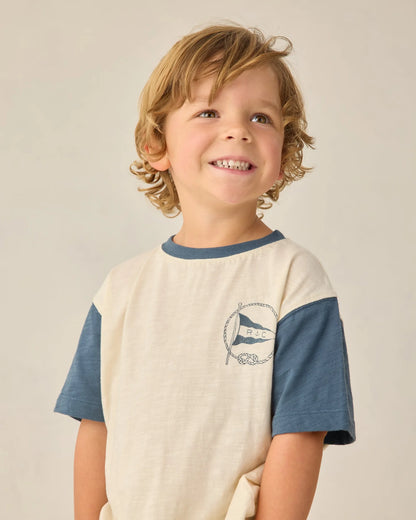 Contrast Short Sleeve Tee Nautical Flag