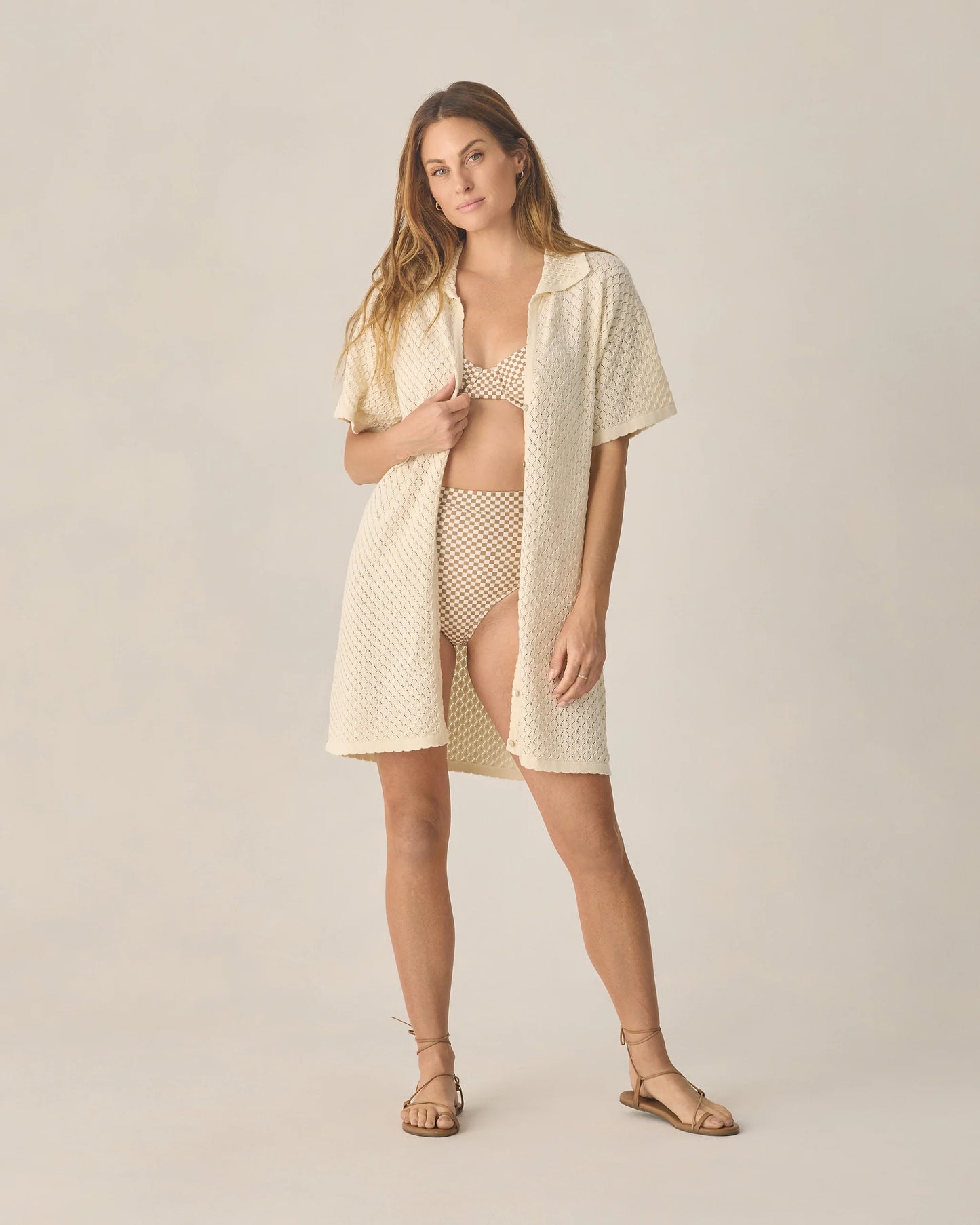 Women's Crochet Cover Up Natural