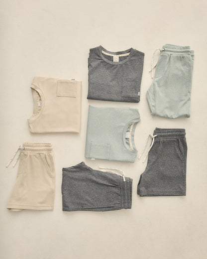 Cove Essential Pocket Tee + Oceanside Tech Short -Heathered Pebble