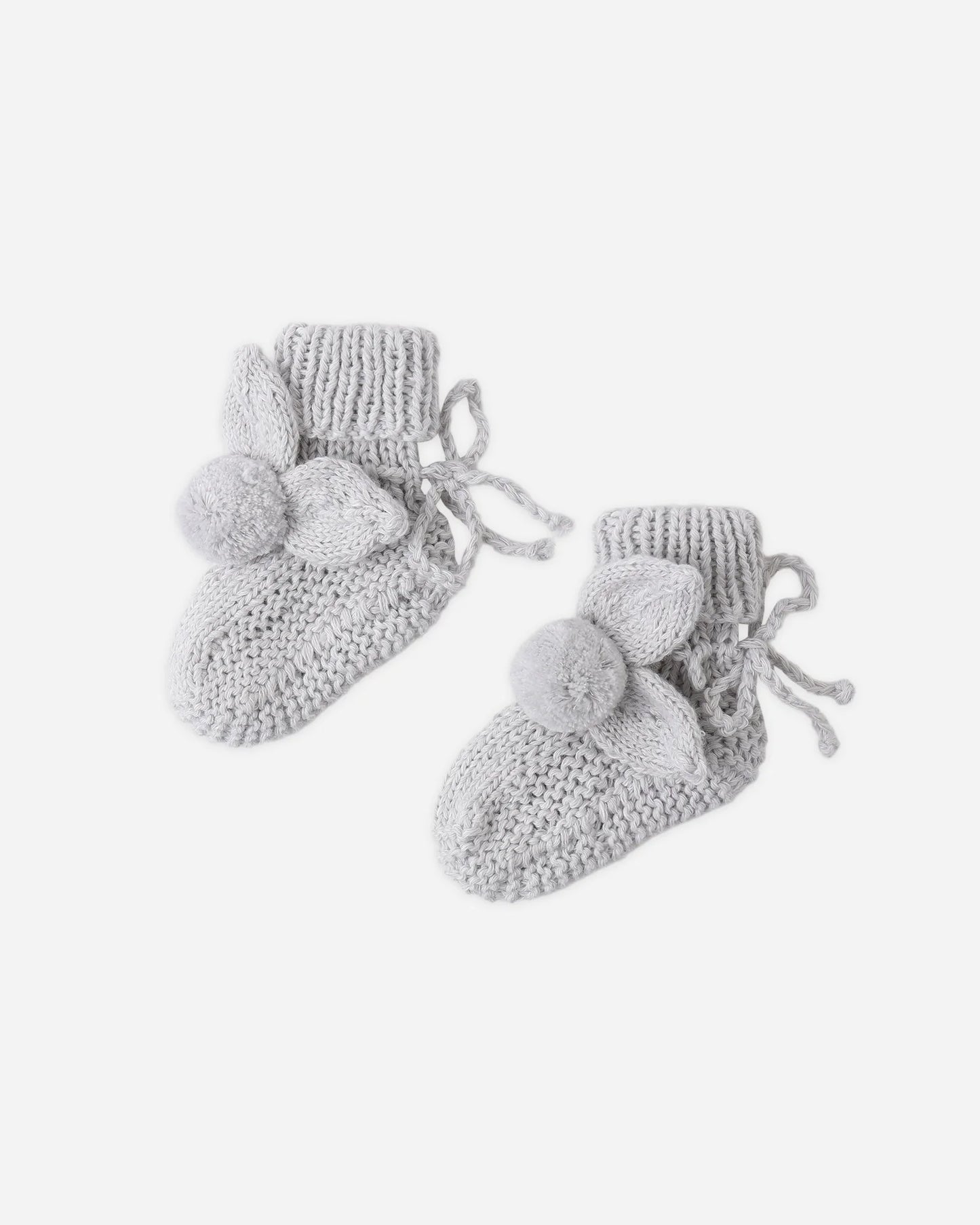 Bunny Knit Booties ||  Heathered Sky