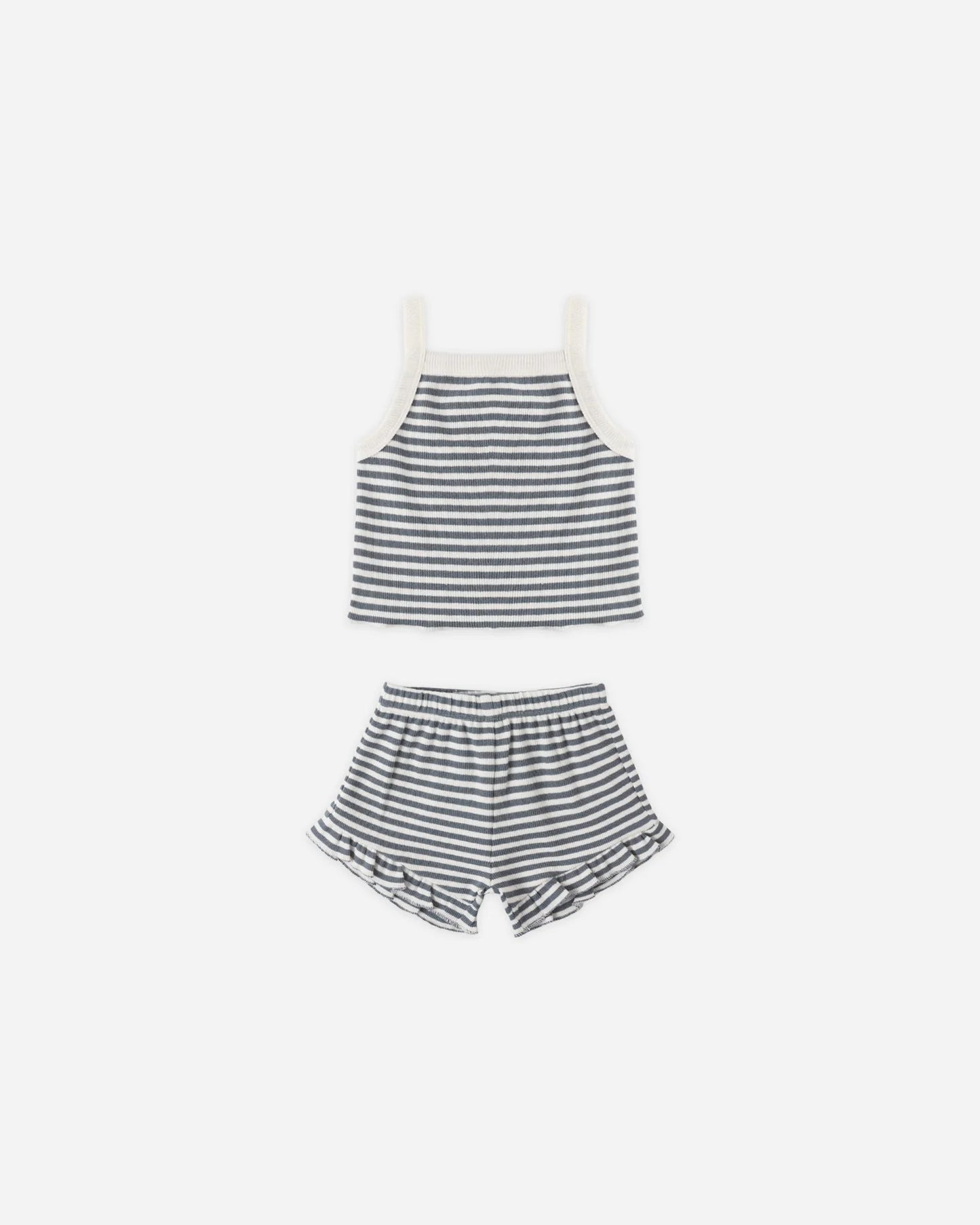 Evie Tank + Shortie Set Ocean Stripe