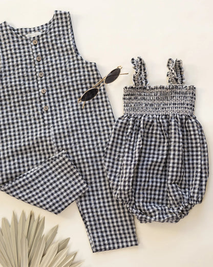 Julia Romper Black Check