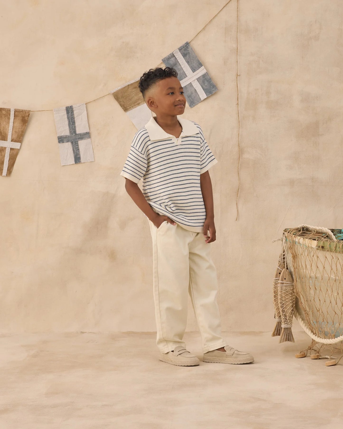 Chandler Knit Polo || Marine Stripe