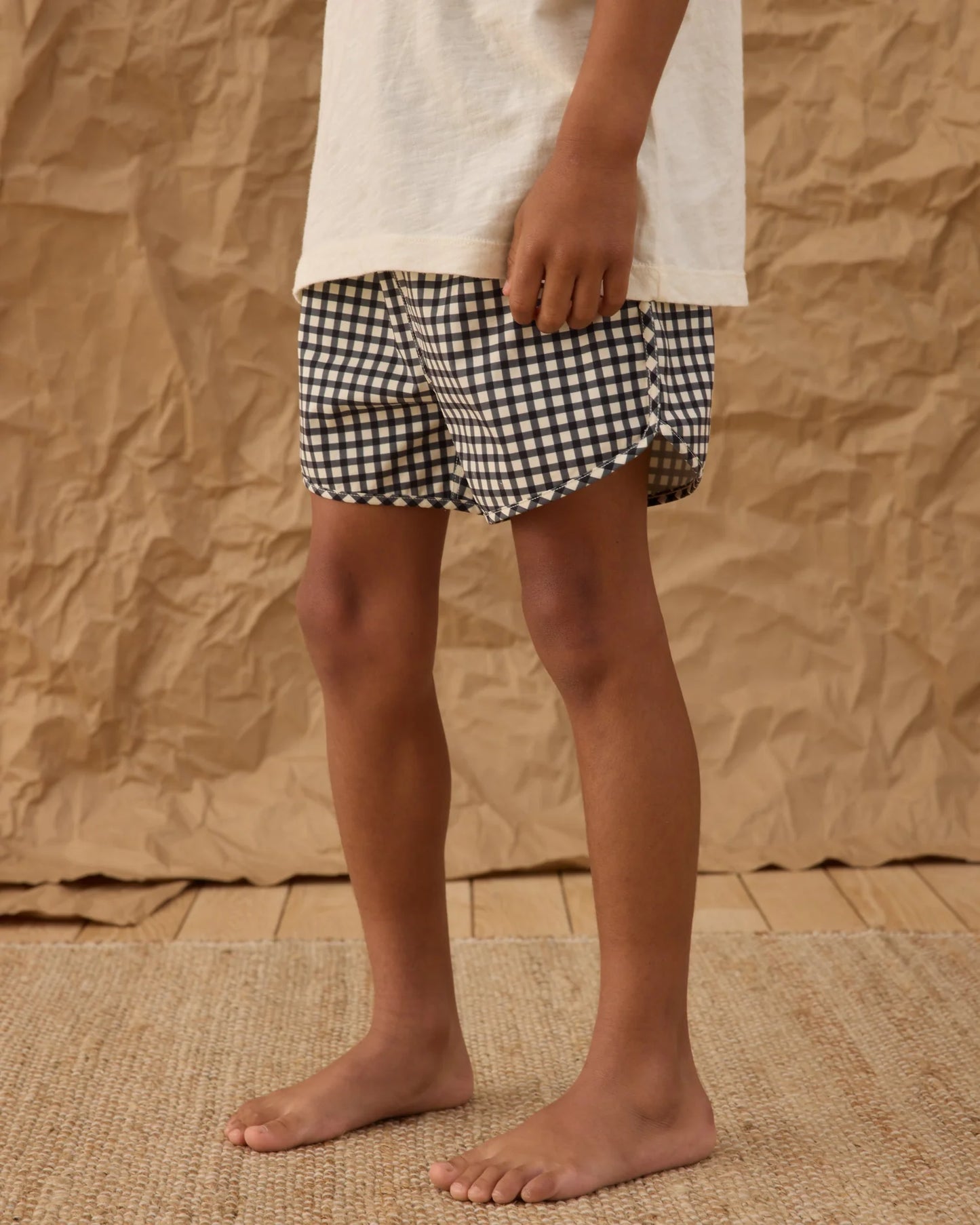 Swim Trunk Black Gingham
