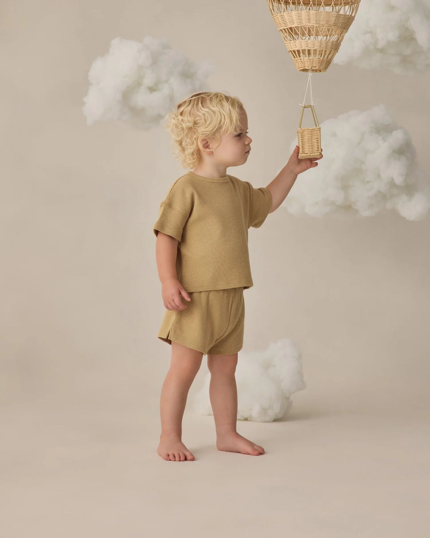 Waffle Tee + Short Set Honey