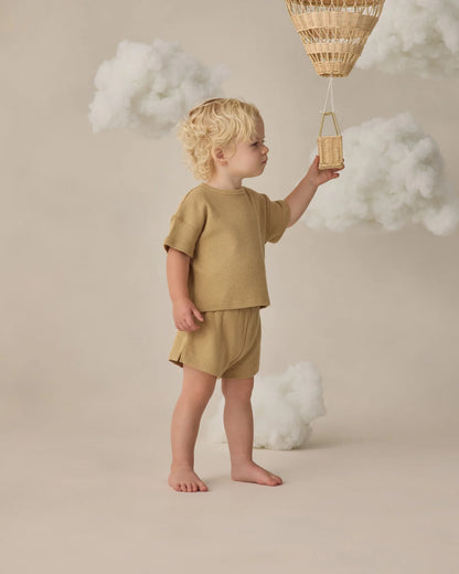 Waffle Tee + Short Set Honey