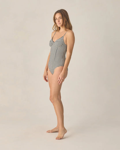 Women's Underwire One-Piece Black Gingham