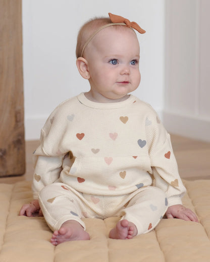 Waffle Sweater Set Confetti Hearts