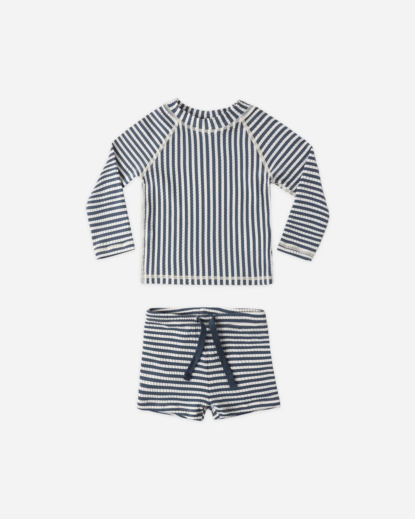 Boys Rashguard Set Navy Stripe