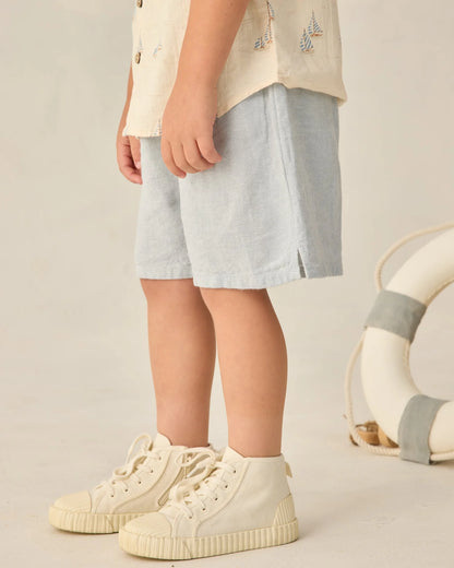 Collared Short Sleeve Shirt Sail + Perry Short Heathered Light Blue