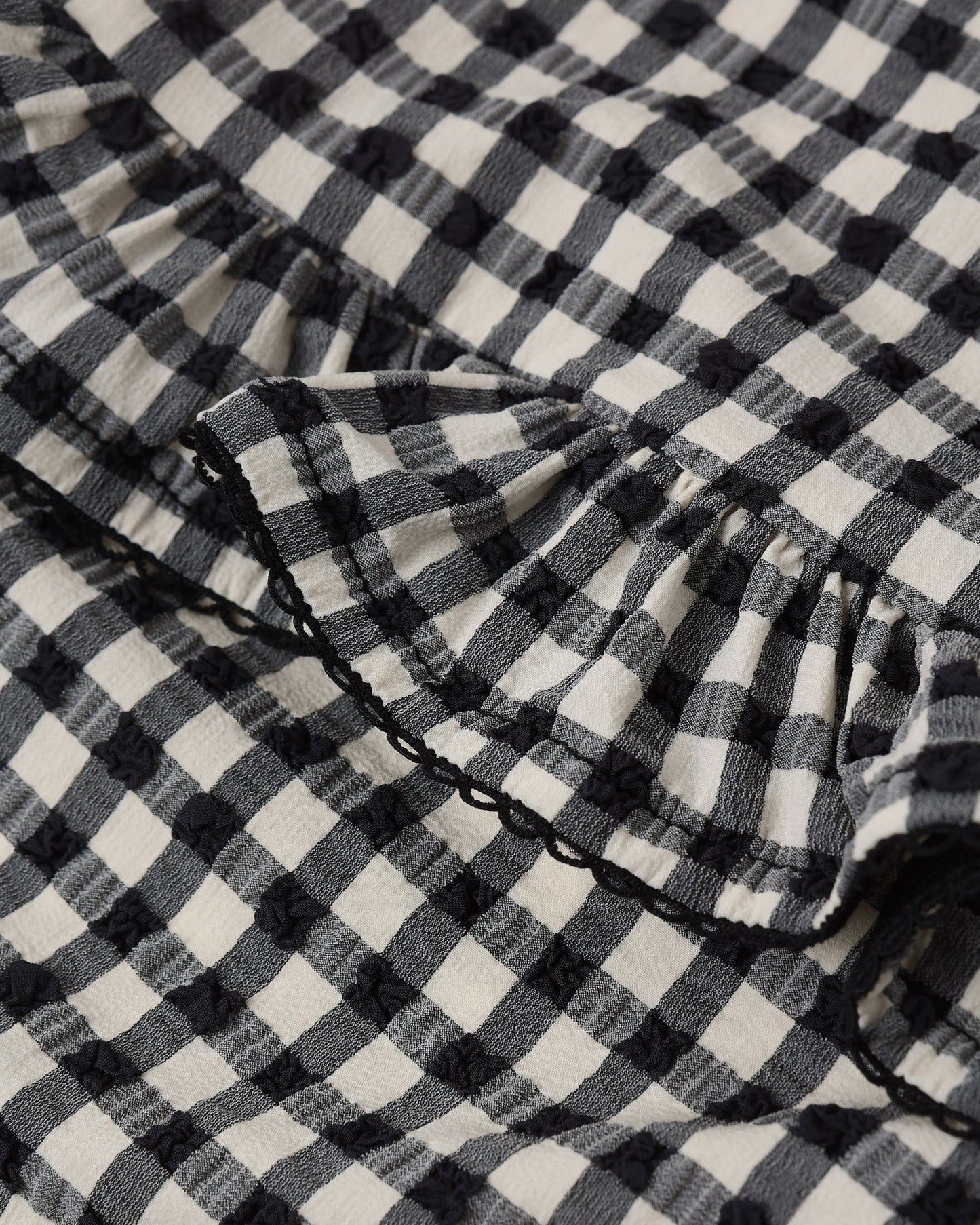 Skirted One-Piece Black Gingham