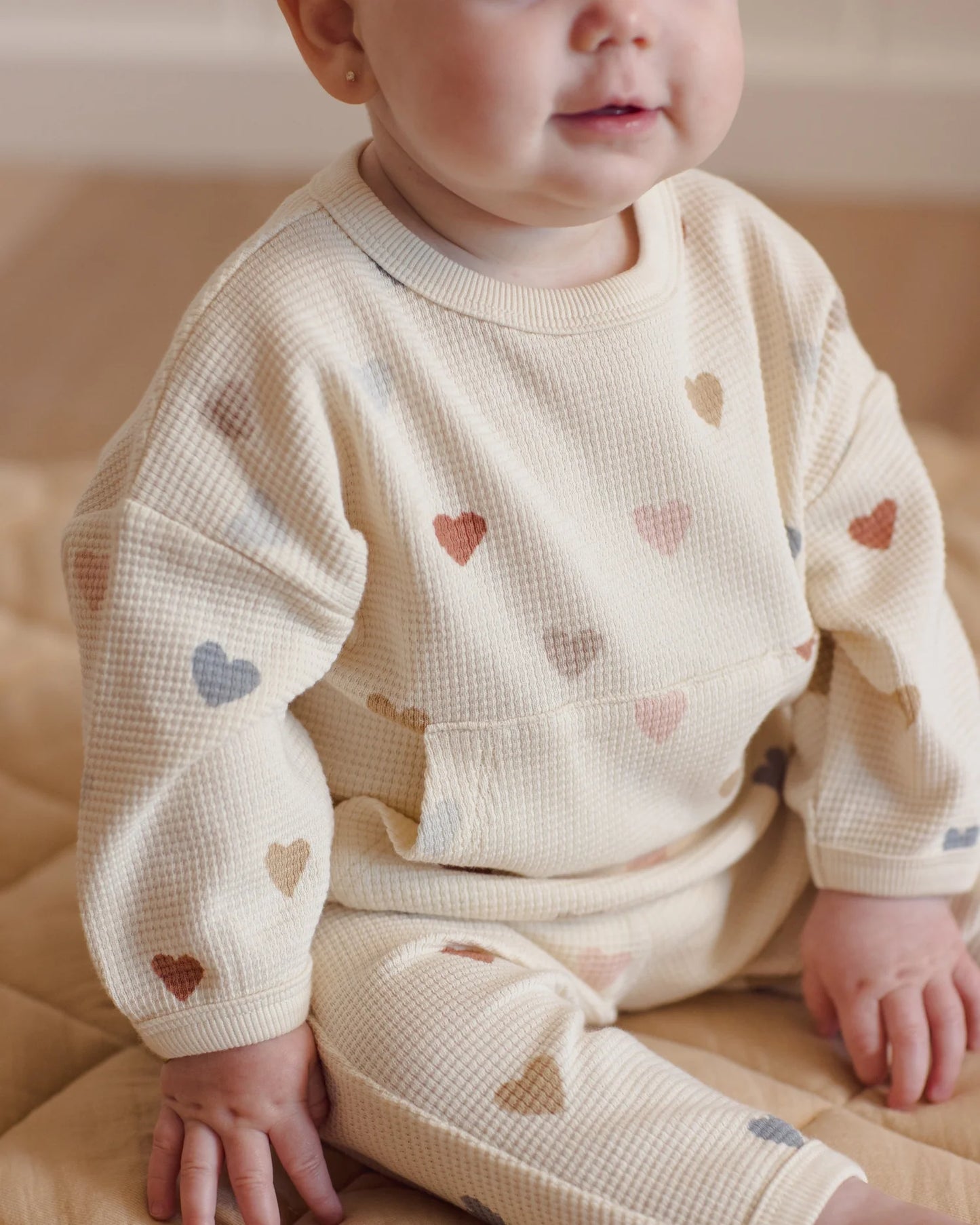 Waffle Sweater Set Confetti Hearts