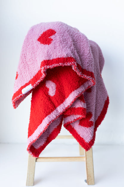 Red Hearts Plush Blanket