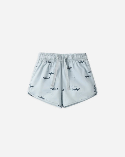 Swim Trunk Sharks + Long Sleeve Rashguard Navy