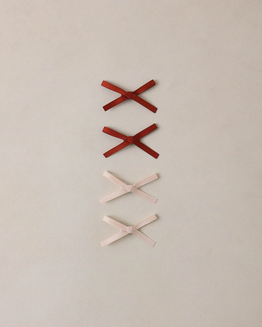 Mini Satin Ribbon Bows | Blush, Red