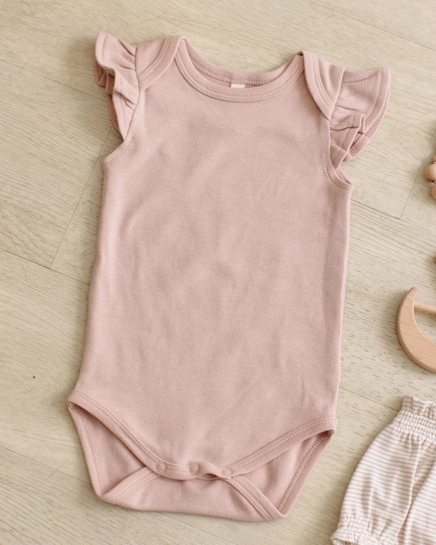 Flutter Sleeve Bodysuit + Baby Pant Blush