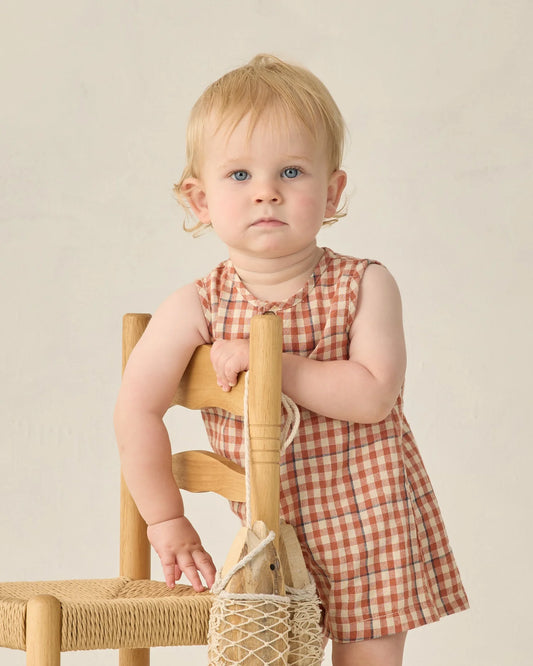 Maverick Romper Poppy Gingham