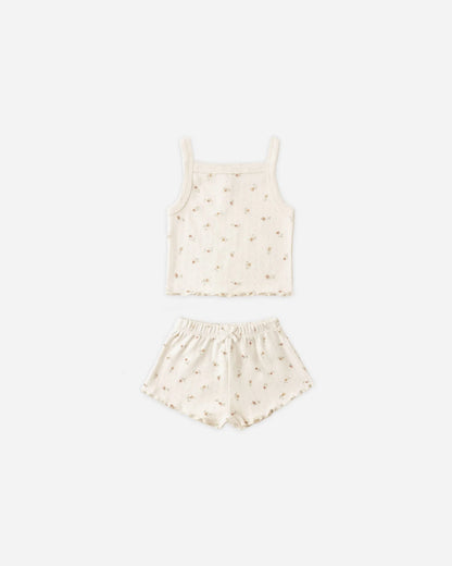 Pointelle Tank + Shortie Set Petit Fleur