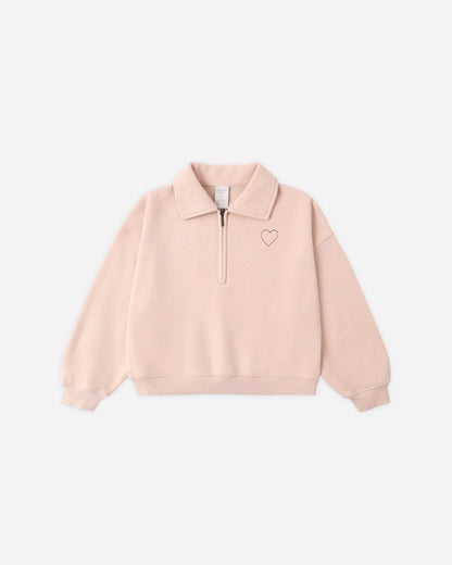 Quarter Zip Sweatshirt Blush