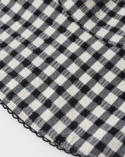 Floppy Swim Hat Black Gingham