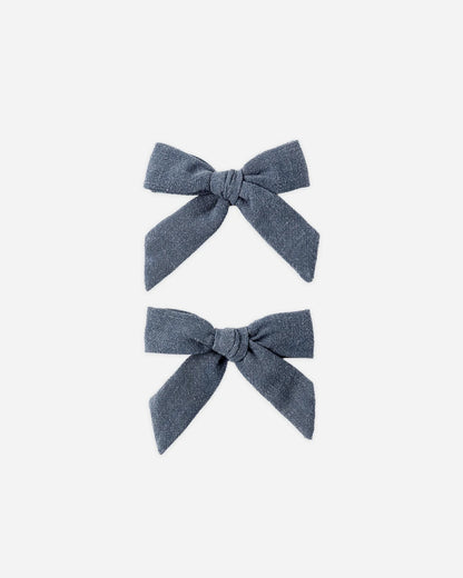 Bows, Set Of 2 Navy