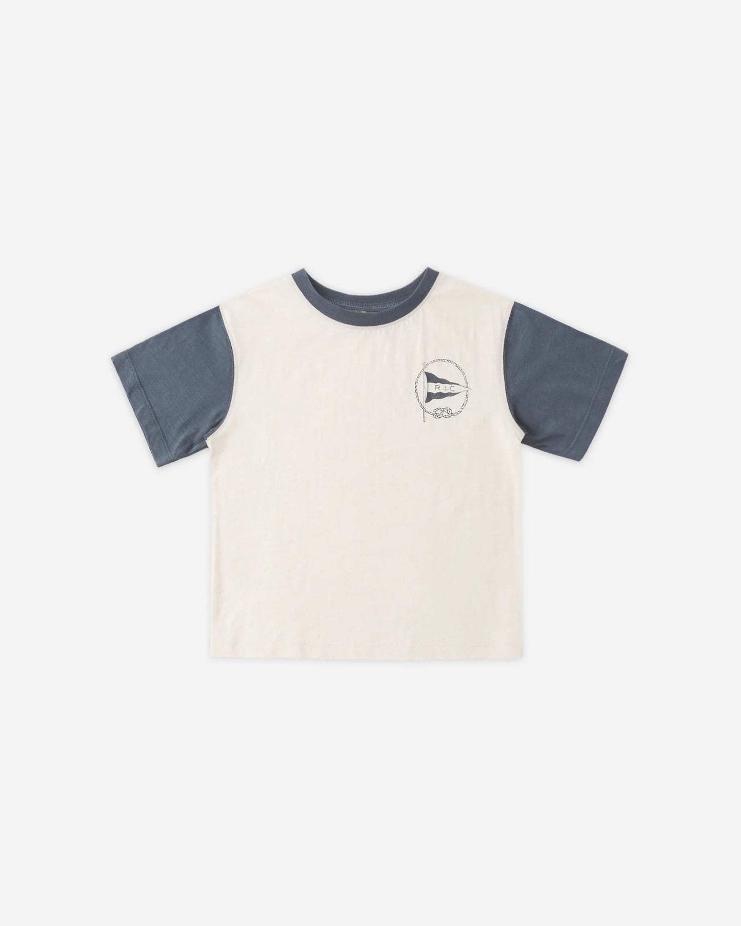 Contrast Short Sleeve Tee Nautical Flag