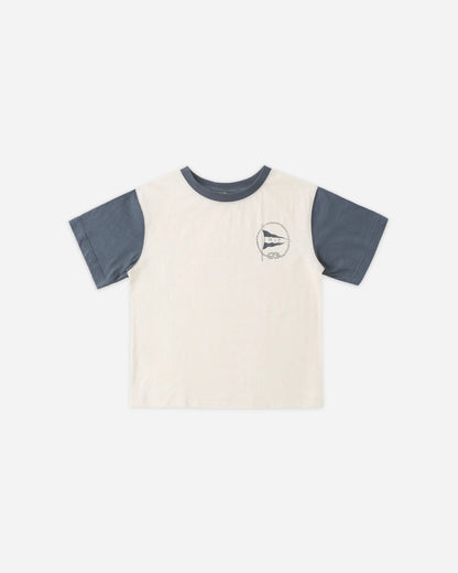 Contrast Short Sleeve Tee Nautical Flag